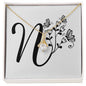 Botanical Monogram N - 18K Yellow Gold Finish Alluring Beauty Necklace