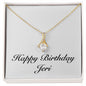 Happy Birthday Jeri - 18K Yellow Gold Finish Alluring Beauty Necklace