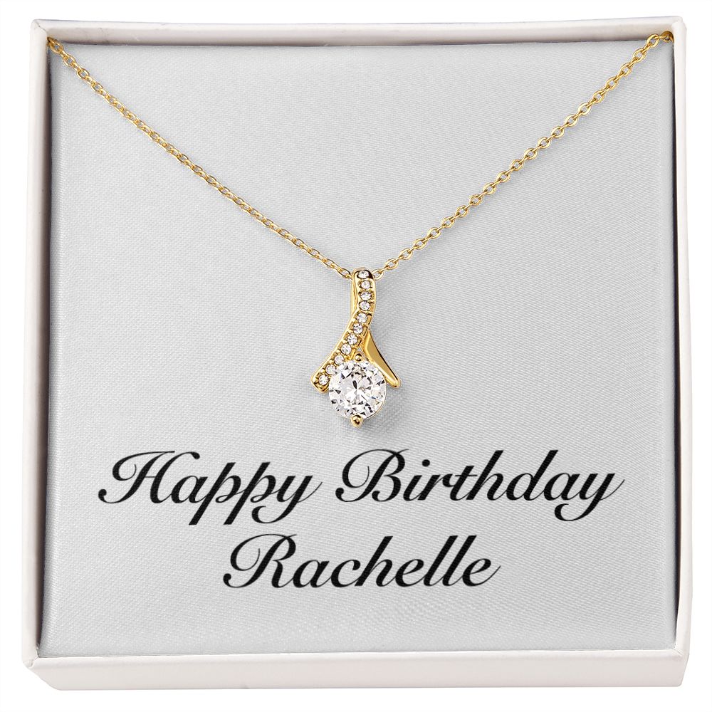 Happy Birthday Rachelle - 18K Yellow Gold Finish Alluring Beauty Necklace