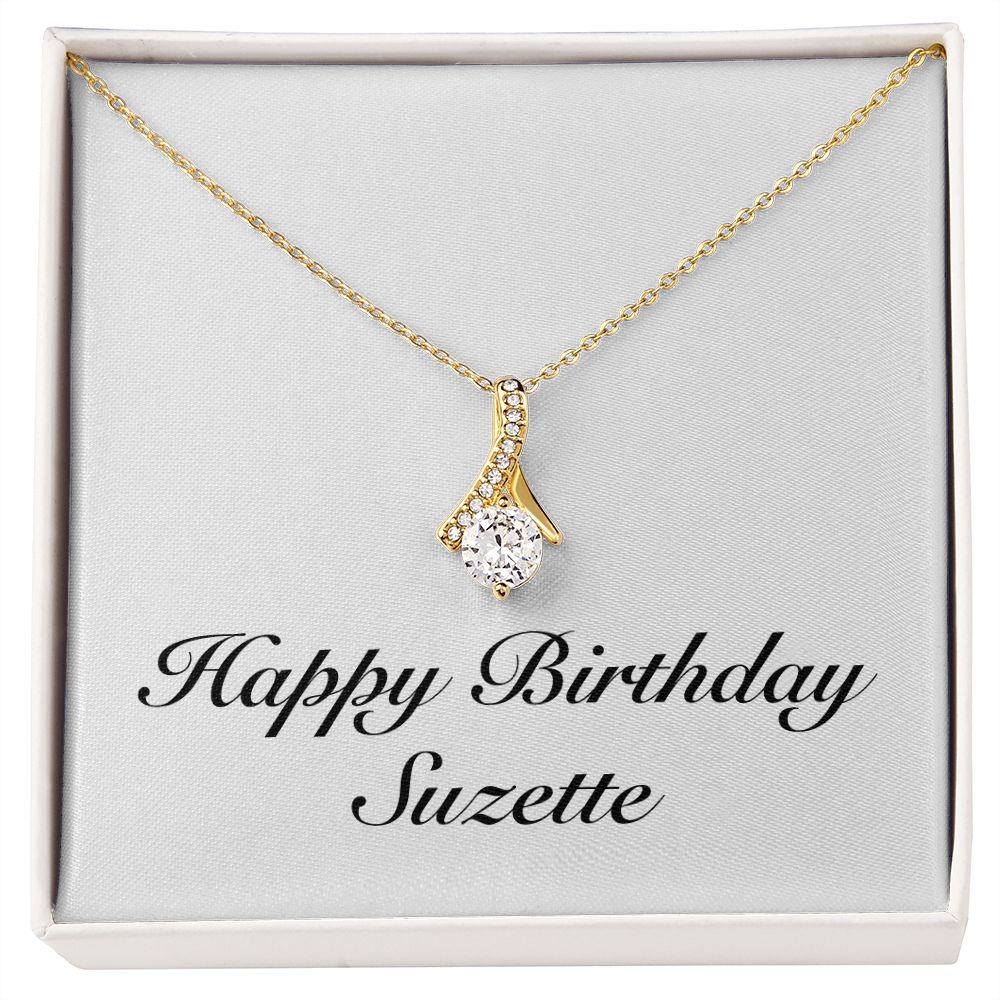 Happy Birthday Suzette - 18K Yellow Gold Finish Alluring Beauty Necklace