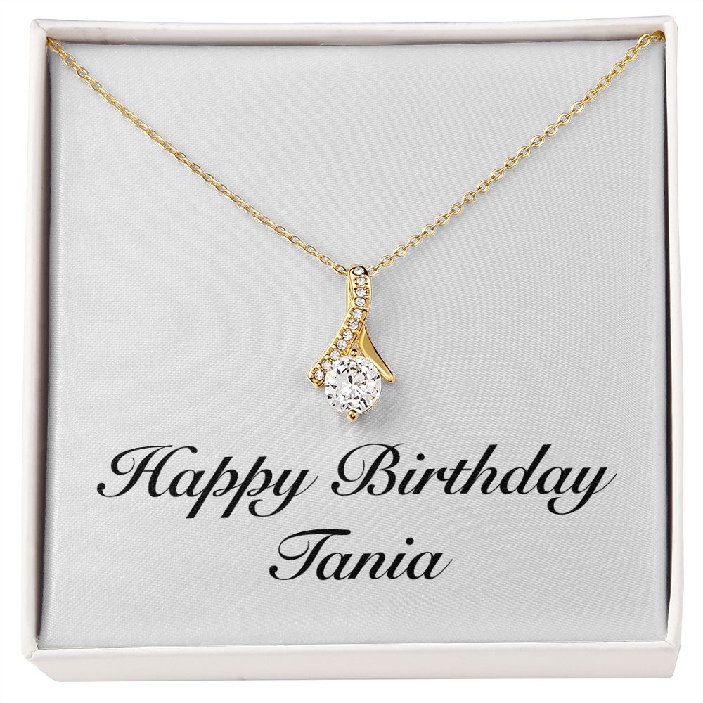 Happy Birthday Tania - 18K Yellow Gold Finish Alluring Beauty Necklace