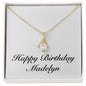 Happy Birthday Madelyn - 18K Yellow Gold Finish Alluring Beauty Necklace