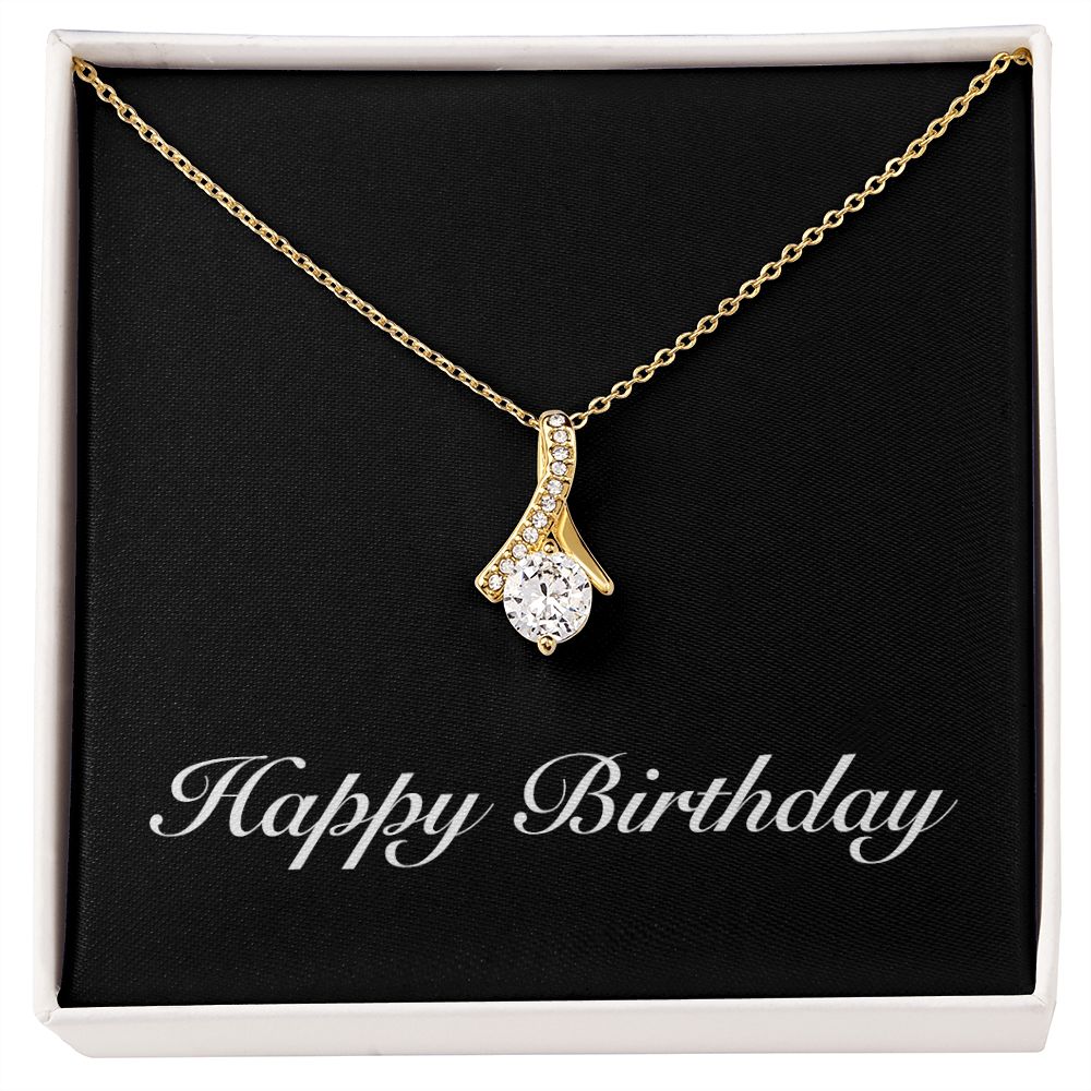Happy Birthday v2 - 18K Yellow Gold Finish Alluring Beauty Necklace