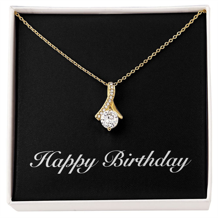 Happy Birthday v2 - 18K Yellow Gold Finish Alluring Beauty Necklace