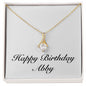 Happy Birthday Abby - 18K Yellow Gold Finish Alluring Beauty Necklace