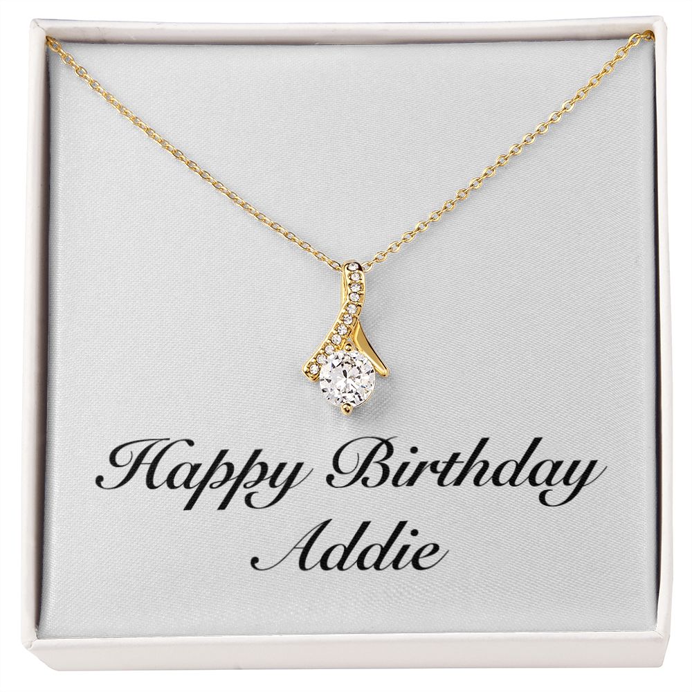 Happy Birthday Addie - 18K Yellow Gold Finish Alluring Beauty Necklace
