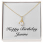 Happy Birthday Janine - 18K Yellow Gold Finish Alluring Beauty Necklace