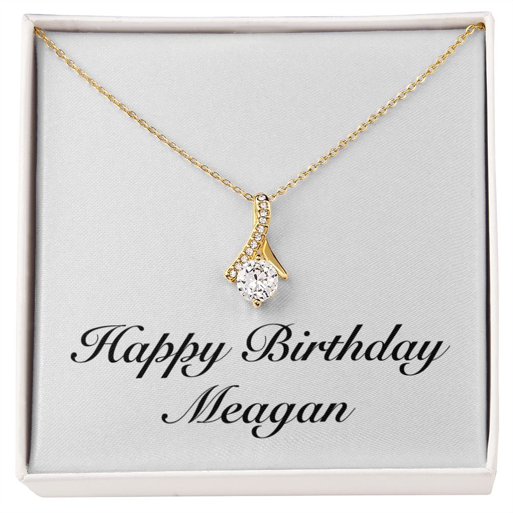 Happy Birthday Meagan - 18K Yellow Gold Finish Alluring Beauty Necklace