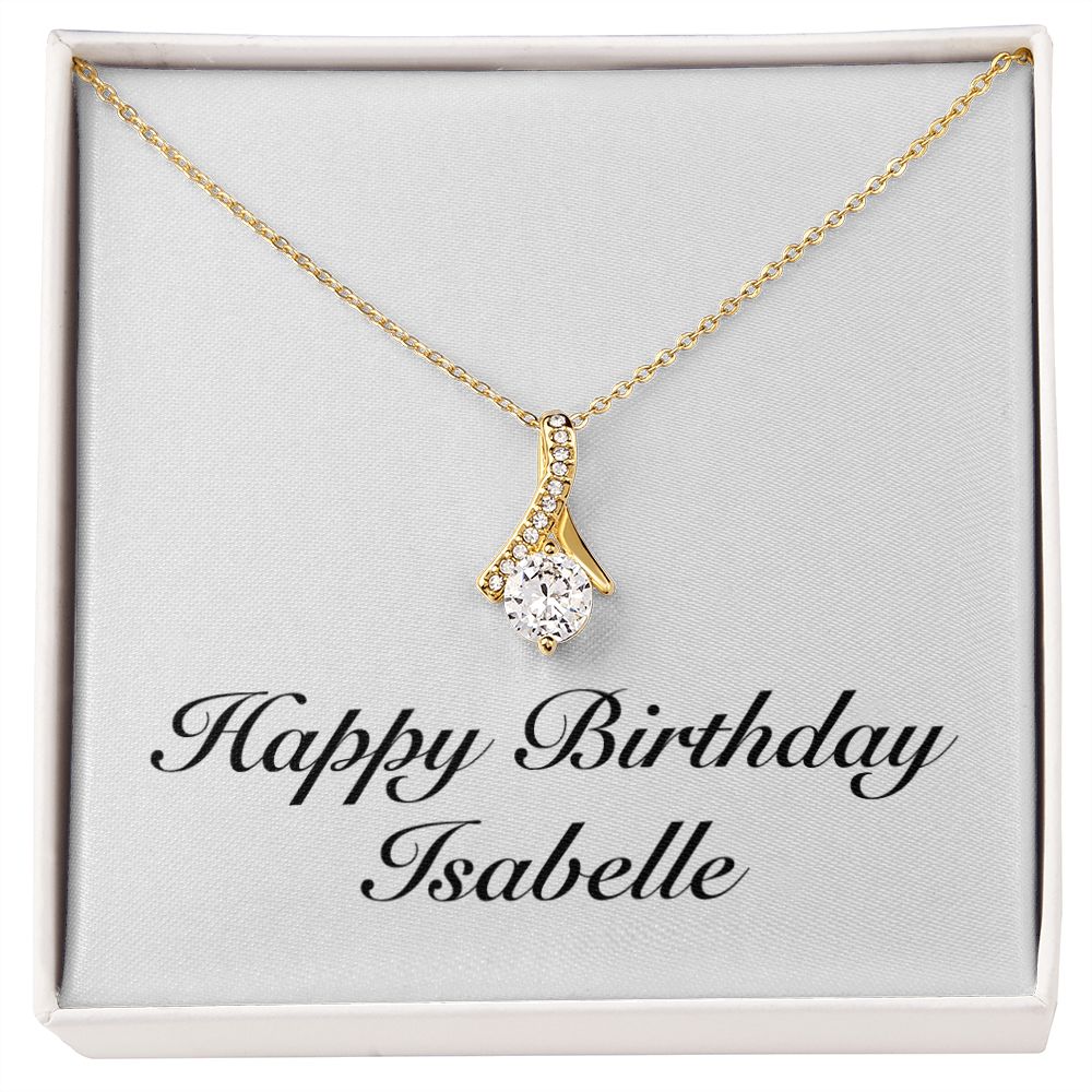 Happy Birthday Isabelle - 18K Yellow Gold Finish Alluring Beauty Necklace