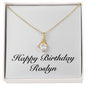 Happy Birthday Roslyn - 18K Yellow Gold Finish Alluring Beauty Necklace
