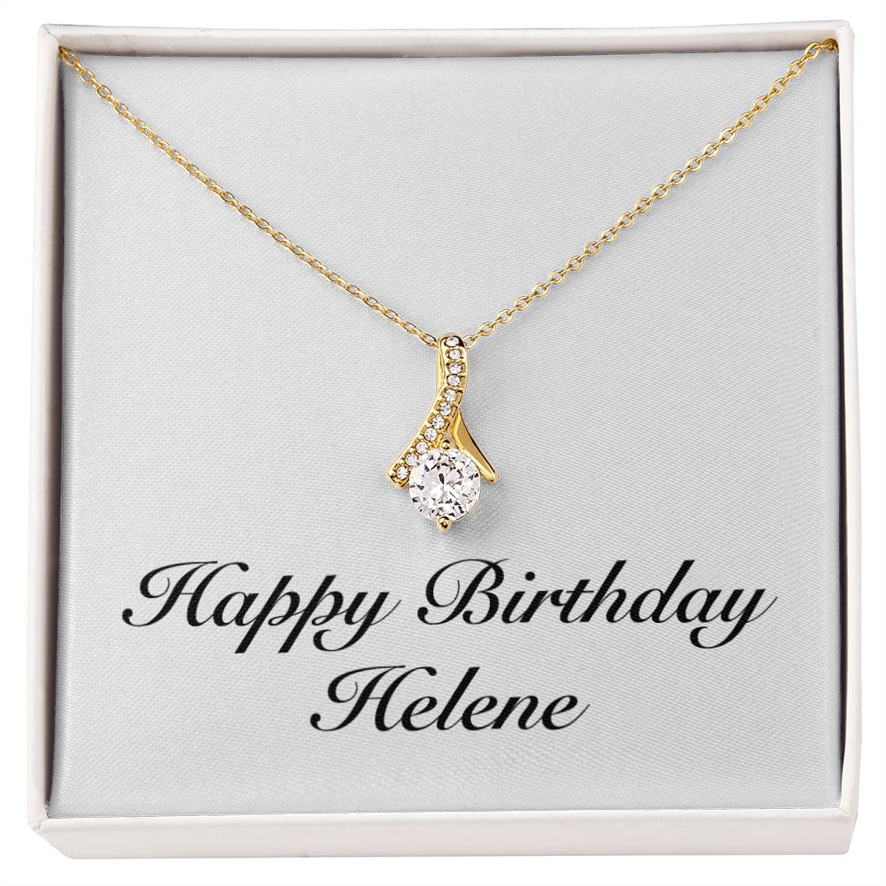Happy Birthday Helene - 18K Yellow Gold Finish Alluring Beauty Necklace