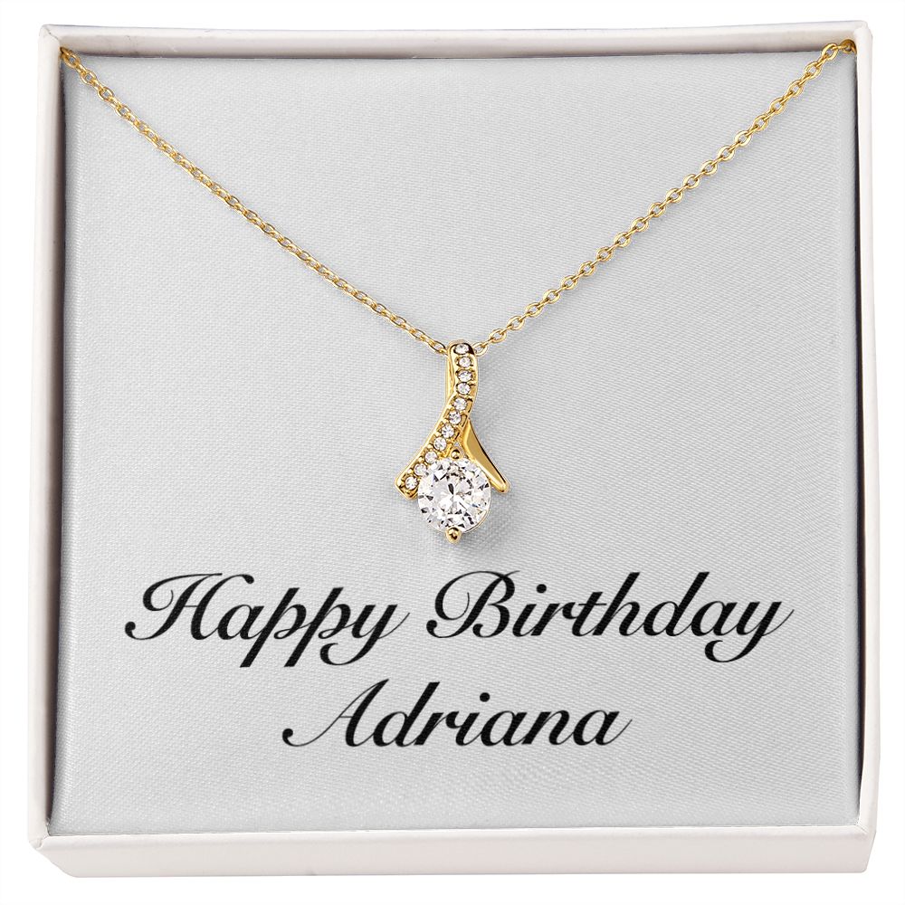 Happy Birthday Adriana - 18K Yellow Gold Finish Alluring Beauty Necklace
