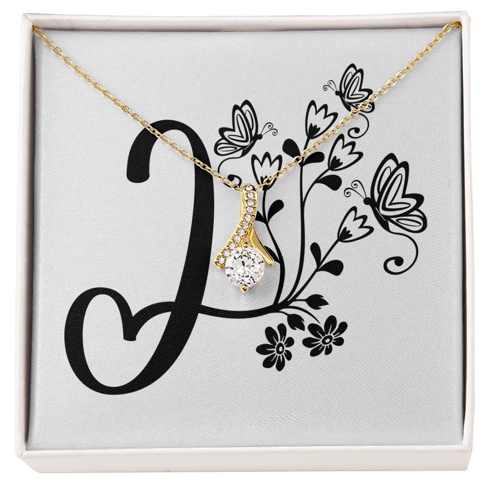 Botanical Monogram I - 18K Yellow Gold Finish Alluring Beauty Necklace