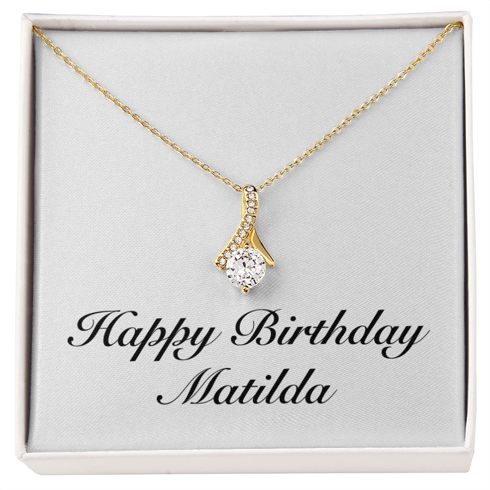 Happy Birthday Matilda - 18K Yellow Gold Finish Alluring Beauty Necklace