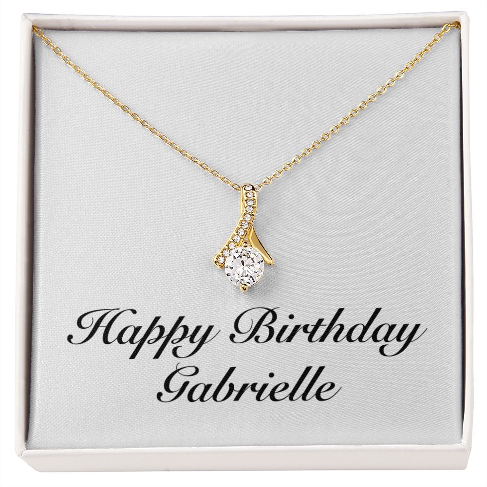 Happy Birthday Gabrielle - 18K Yellow Gold Finish Alluring Beauty Necklace