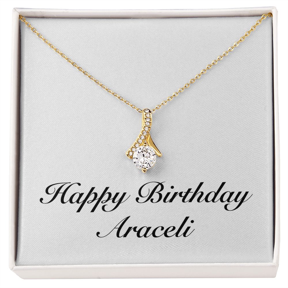 Happy Birthday Araceli - 18K Yellow Gold Finish Alluring Beauty Necklace