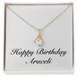 Happy Birthday Araceli - 18K Yellow Gold Finish Alluring Beauty Necklace