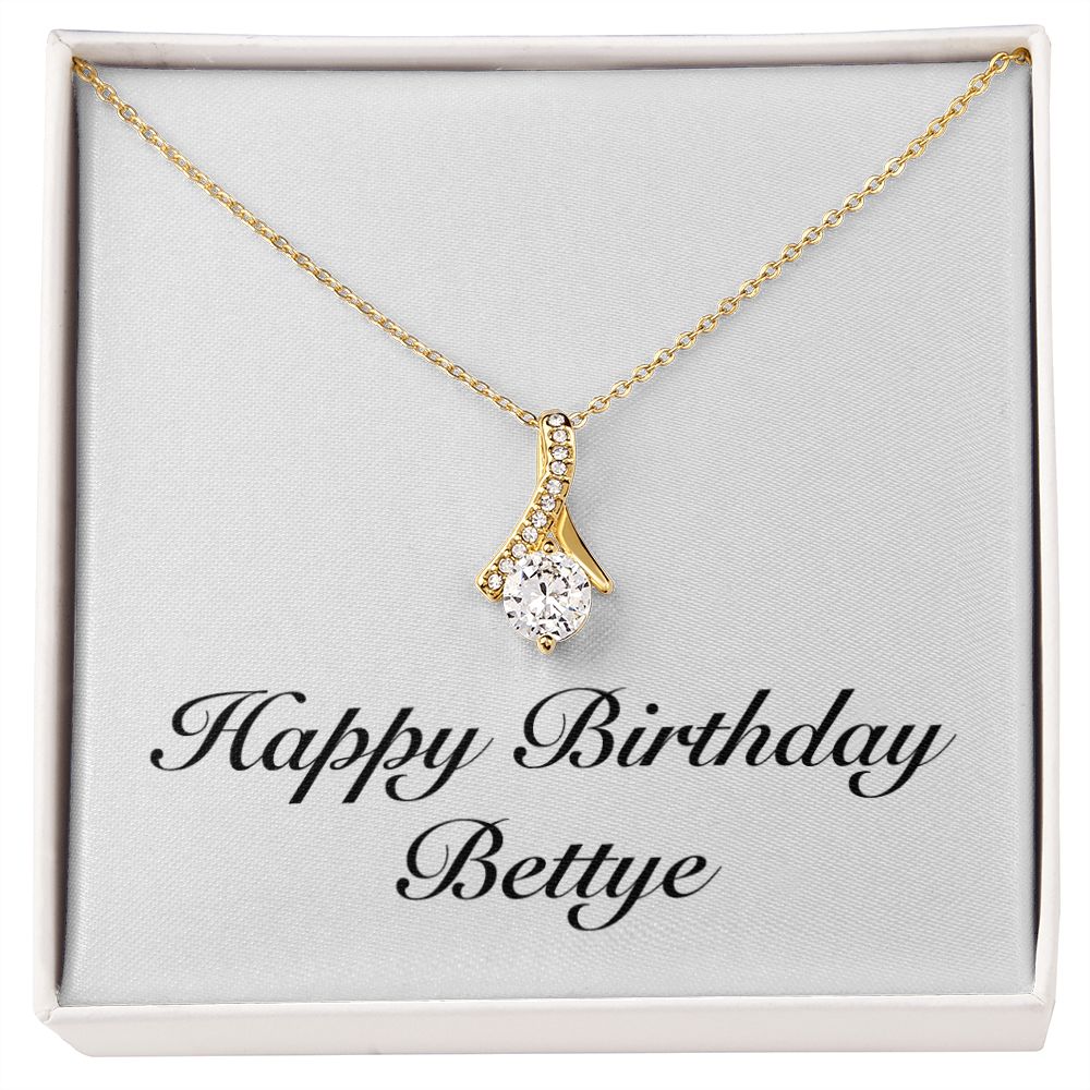 Happy Birthday Bettye - 18K Yellow Gold Finish Alluring Beauty Necklace
