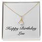 Happy Birthday Lou - 18K Yellow Gold Finish Alluring Beauty Necklace