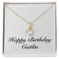 Happy Birthday Caitlin - 18K Yellow Gold Finish Alluring Beauty Necklace