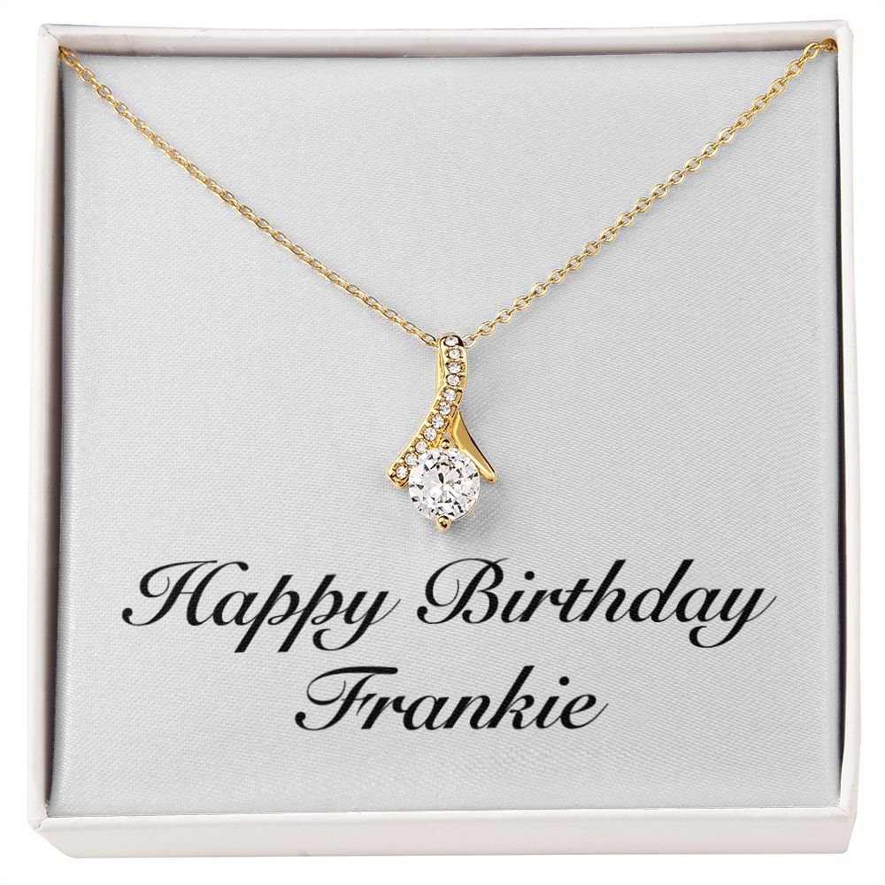 Happy Birthday Frankie - 18K Yellow Gold Finish Alluring Beauty Necklace