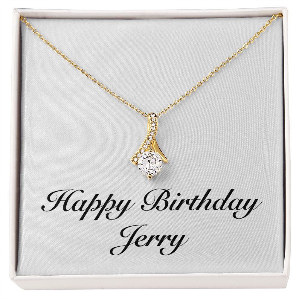 Happy Birthday Jerry - 18K Yellow Gold Finish Alluring Beauty Necklace