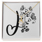 Botanical Monogram J - 18K Yellow Gold Finish Alluring Beauty Necklace