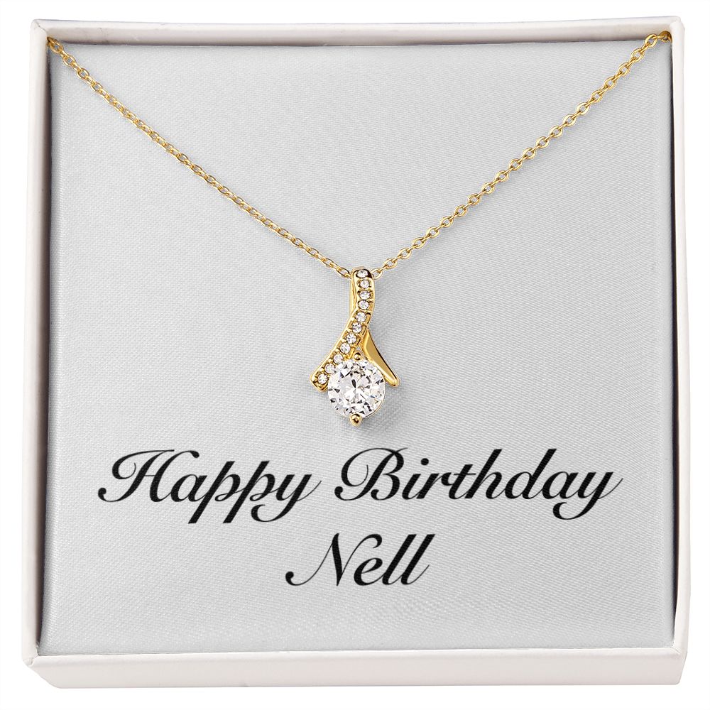 Happy Birthday Nell - 18K Yellow Gold Finish Alluring Beauty Necklace