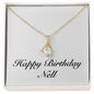 Happy Birthday Nell - 18K Yellow Gold Finish Alluring Beauty Necklace