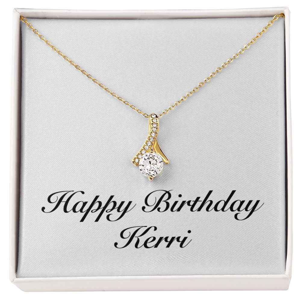 Happy Birthday Kerri - 18K Yellow Gold Finish Alluring Beauty Necklace