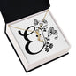 Botanical Monogram E - 18K Yellow Gold Finish Alluring Beauty Necklace