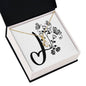 Botanical Monogram J - 18K Yellow Gold Finish Alluring Beauty Necklace