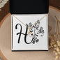Botanical Monogram H - 18K Yellow Gold Finish Alluring Beauty Necklace