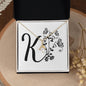 Botanical Monogram K - 18K Yellow Gold Finish Alluring Beauty Necklace