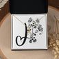 Botanical Monogram J - 18K Yellow Gold Finish Alluring Beauty Necklace