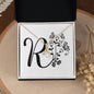 Botanical Monogram R - 18K Yellow Gold Finish Alluring Beauty Necklace