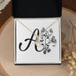 Botanical Monogram A - 18K Yellow Gold Finish Alluring Beauty Necklace