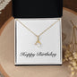 Happy Birthday - 18K Yellow Gold Finish Alluring Beauty Necklace