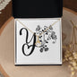 Botanical Monogram Y - 18K Yellow Gold Finish Alluring Beauty Necklace