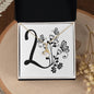 Botanical Monogram L - 18K Yellow Gold Finish Alluring Beauty Necklace