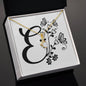 Botanical Monogram E - 18K Yellow Gold Finish Alluring Beauty Necklace