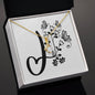 Botanical Monogram J - 18K Yellow Gold Finish Alluring Beauty Necklace
