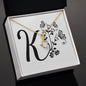 Botanical Monogram K - 18K Yellow Gold Finish Alluring Beauty Necklace