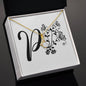 Botanical Monogram P - 18K Yellow Gold Finish Alluring Beauty Necklace