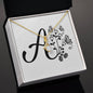 Botanical Monogram A - 18K Yellow Gold Finish Alluring Beauty Necklace