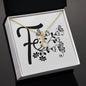 Botanical Monogram F - 18K Yellow Gold Finish Alluring Beauty Necklace