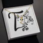 Botanical Monogram T - 18K Yellow Gold Finish Alluring Beauty Necklace