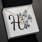 Botanical Monogram H - 18K Yellow Gold Finish Alluring Beauty Necklace