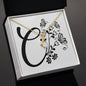 Botanical Monogram C - 18K Yellow Gold Finish Alluring Beauty Necklace