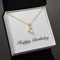 Happy Birthday - 18K Yellow Gold Finish Alluring Beauty Necklace